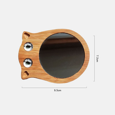 Oglindă cosmetică din lemn cu animale drăguțe Oglindă portabilă creativă de machiaj Oglindă portabilă pentru student Machiaj portabil Oglinzi mici prințesă de cosmetică