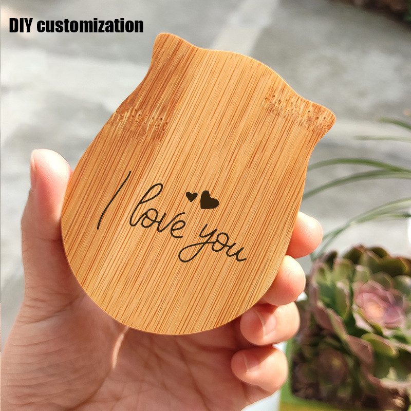 Oglindă cosmetică din lemn cu animale drăguțe Oglindă portabilă creativă de machiaj Oglindă portabilă pentru student Machiaj portabil Oglinzi mici prințesă de cosmetică