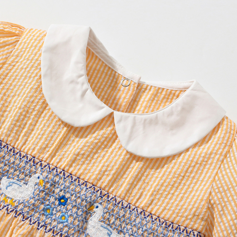 Little maven Baby Girls Apģērbi Dzīvnieku Pīle Aplikācijas Vasaras Bērnu Ballīšu Kleitas Kleitas Bērnu Apģērbs Vestidos