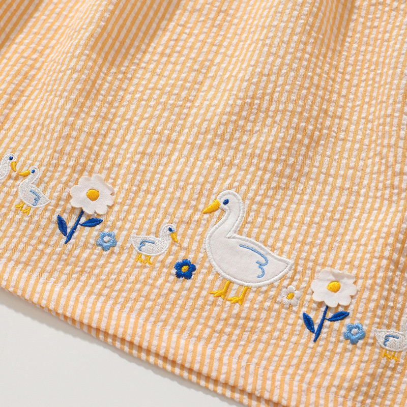 Little maven Baby Girls Apģērbi Dzīvnieku Pīle Aplikācijas Vasaras Bērnu Ballīšu Kleitas Kleitas Bērnu Apģērbs Vestidos