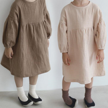 2023 Sprint Φθινοπωρινό Παιδικό Φόρεμα για Κορίτσι Μασίφ μακρυμάνικο Αγροτική Πριγκίπισσα Ρούχα Νήπιων Εφήβων Casual Κορεάτικα ρούχα για εξωτερικούς χώρους