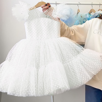 Tüdrukutele Printsess Kleit Lapsed Elegantne Pulma Tutu Prom kleidid Lastele Tüll Flare Sleeve Armulauapidu Ametlik Õhturiided