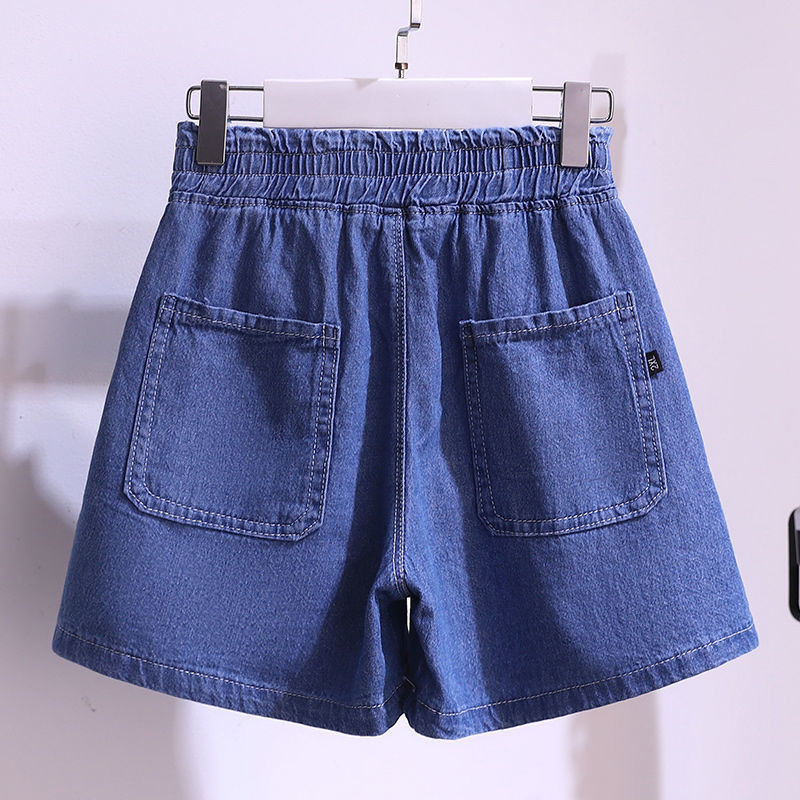 Pantaloni scurți din blugi pentru copii, fete, 2022, vara, pantaloni scurți subțiri de blugi pentru copii, adolescenți, ocazional, pantaloni scurți albaștri, pantaloni din dantelă în carouri, stil coreean