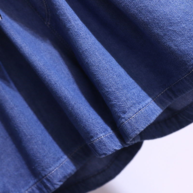 Pantaloni scurți din blugi pentru copii, fete, 2022, vara, pantaloni scurți subțiri de blugi pentru copii, adolescenți, ocazional, pantaloni scurți albaștri, pantaloni din dantelă în carouri, stil coreean