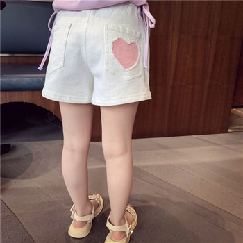 Κοριτσίστικα καλοκαιρινά σορτς Νέα μοντέρνα παιδικά κορεατικά ενδύματα Love Jeans Σορτς Κοριτσίστικα μοντέρνα καυτά παντελόνια
