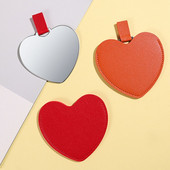 Izturīgs PU aizsargapvalks Personalizēts skaistumkopšanas kosmētikas spogulis Kosmētiskais spogulis Kompakts kabatas spogulis nerūsējošā tērauda spogulis