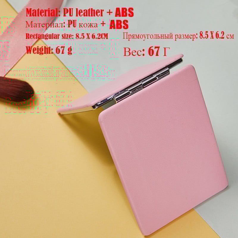 1PC kvadrātveida kosmētikas spogulis Mini pārnēsājams salokāms ceļojumu kosmētiskais spogulis divpusējs palielināms tualetes spogulis skaistumkopšanas kosmētikas rīks