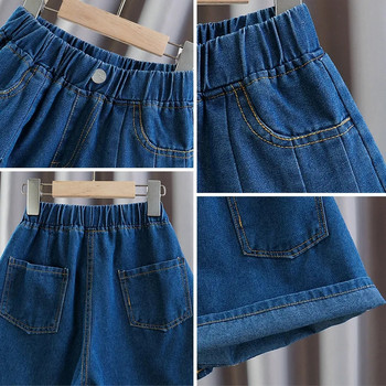 3-13 ετών Παιδικές τζιν φούστες Σορτς για κορίτσια Μπλε ζεστό παντελόνι Μικρό μωρό τζιν σορτς