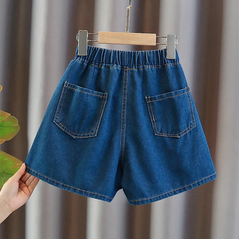 3-13 éves gyerekeknek farmer szoknyák rövidnadrágok lányoknak Kék dögös nadrágok kisgyermekeknek, farmer rövidnadrágok