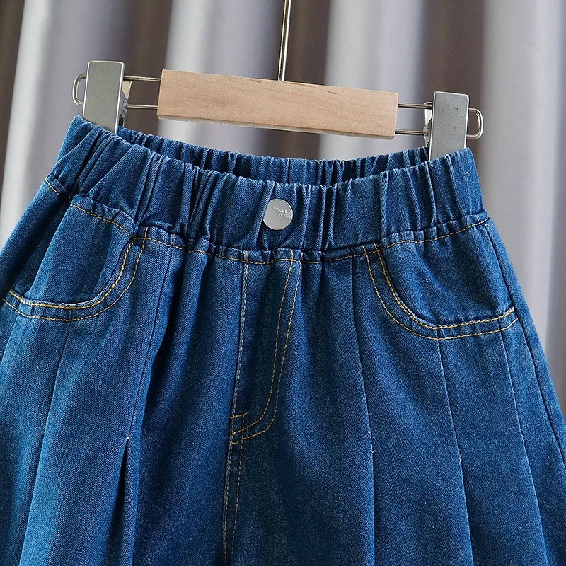 3-13 éves gyerekeknek farmer szoknyák rövidnadrágok lányoknak Kék dögös nadrágok kisgyermekeknek, farmer rövidnadrágok