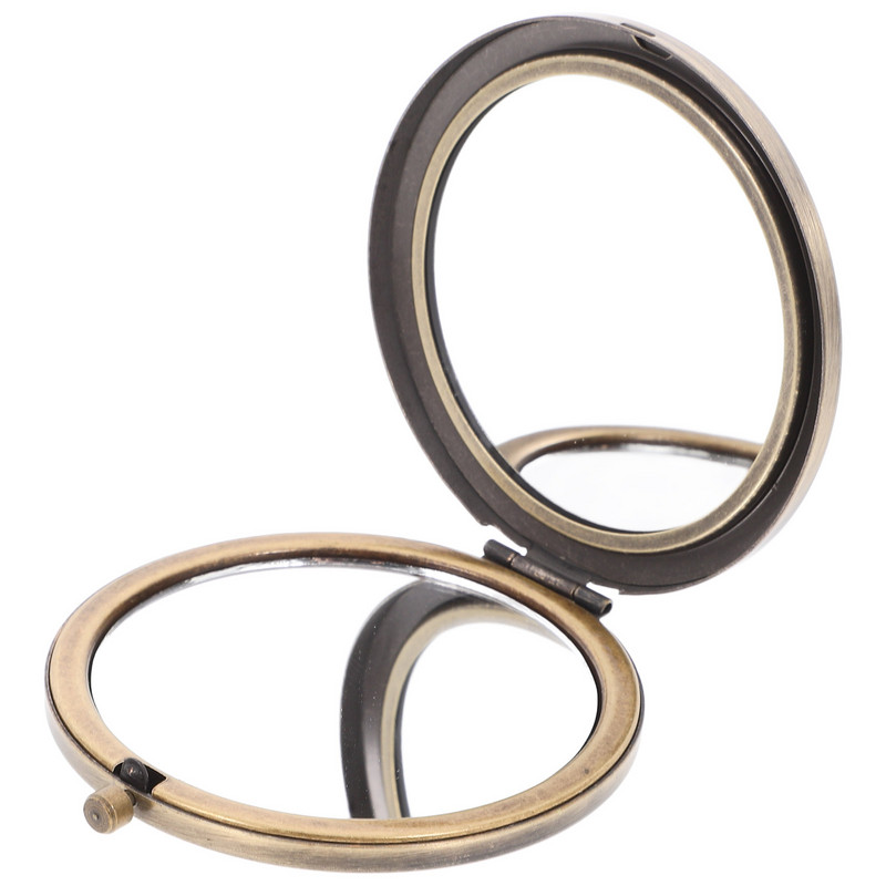 Retro Vanity Mirror Travel Mini Makeup Kompaktiška kosmetika Maža nešiojama rankinė kasdieniniam naudojimui lauke