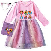 Autumn Girls Kid e macska ruha Kids Russian Три кота Családom Three Happy Cats ruhák gyerekeknek Alkalmi hosszú ujjú Ruhák és táska