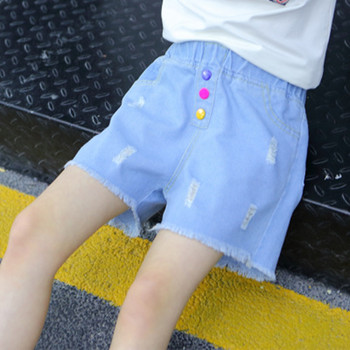 Μέγεθος 100-160CM Επιτραπέζιο σορτς για κορίτσια τζιν σορτς καλοκαιρινά παιδικά ρούχα Παντελόνι παραλίας Φαρδύ ζεστό παντελόνι Μικρά κορίτσια Παιδικά σορτς