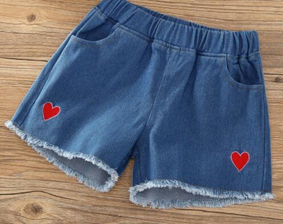 Izmērs 100-160cm Galda šorti Meiteņu Džinsu Šorti Vasaras Bērnu Apģērbs Pludmales Bikses Brīvas Hot Bikses Mazas Meitenes Bērnu Šorti