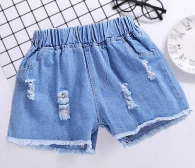 Izmērs 100-160cm Galda šorti Meiteņu Džinsu Šorti Vasaras Bērnu Apģērbs Pludmales Bikses Brīvas Hot Bikses Mazas Meitenes Bērnu Šorti
