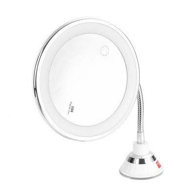 Oglindă de machiaj de modă cu 14 LED-uri cu setări de lumină de mărire de 10x Oglindă cosmetică pentru femei, strălucitoare, lumină naturală a zilei