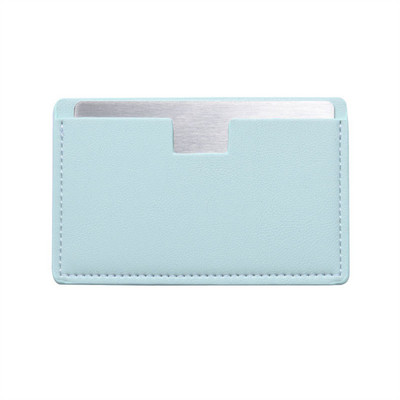 Pārnēsājams mini nesalaužams kosmētikas spogulis, kas ir drupināts, kabatas kosmētikas spogulis, PU ādas nerūsējošā tērauda karte