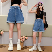 Pusaudžu meiteņu džinsa šorti Jauni vasaras apģērbi Jaunumi Bērnu Augsts viduklis Modes Šorti 5 7 9 11 12 13 14 gadus veci