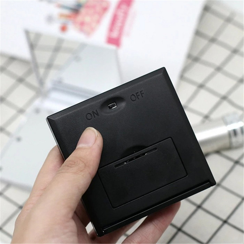 Kétoldalas utazó hordozható összecsukható kozmetikai tükör Led lámpákkal Mini sminktükör női kompakt zsebes kézi tükrök