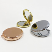 Pārnēsājami divpusēji metāla kosmētikas spoguļi, kompakti rozā zelta/sudraba/zelta krāsas salokāmi 1X 2X palielināmi kosmētikas kabatas spoguļi