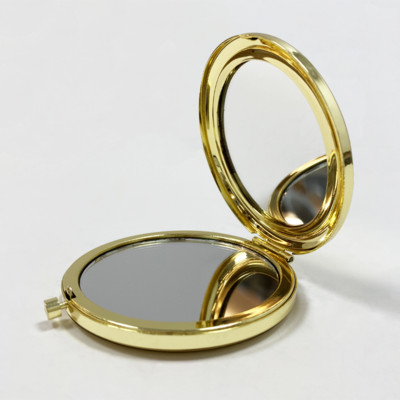 Pārnēsājami divpusēji metāla kosmētikas spoguļi, kompakti rozā zelta/sudraba/zelta krāsas salokāmi 1X 2X palielināmi kosmētikas kabatas spoguļi