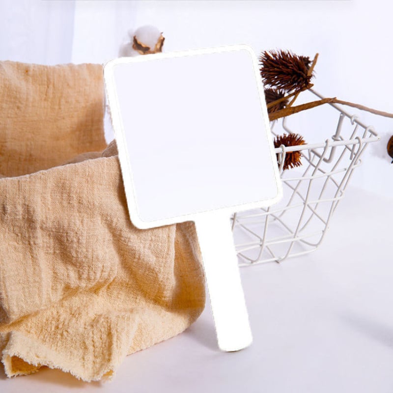 Skropstu pieaudzēšanas rokas kosmētikas spogulis kvadrātveida grima spogulis tualetes spogulis ar rokturi rokas spogulis SPA salona kompaktie spoguļi