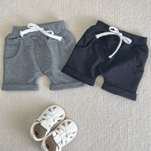 1-3 gadus mazuļu zēnu masīvie šorti, kokvilnas, ikdienas elastīgie vidukļa šorti jaundzimušajiem zēniem vasaras drēbes