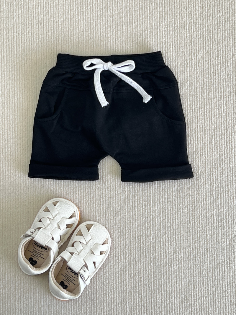 1-3 gadus mazuļu zēnu masīvie šorti, kokvilnas, ikdienas elastīgie vidukļa šorti jaundzimušajiem zēniem vasaras drēbes