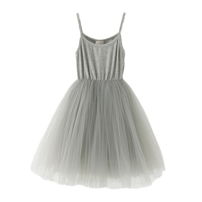 Kislányok Pamut Tutu Ruha Tipegő Buli Tüll Sundress Csecsemő Hercegnő Ujj Ruhák Gyermek Gyerek Napruha Ruházat