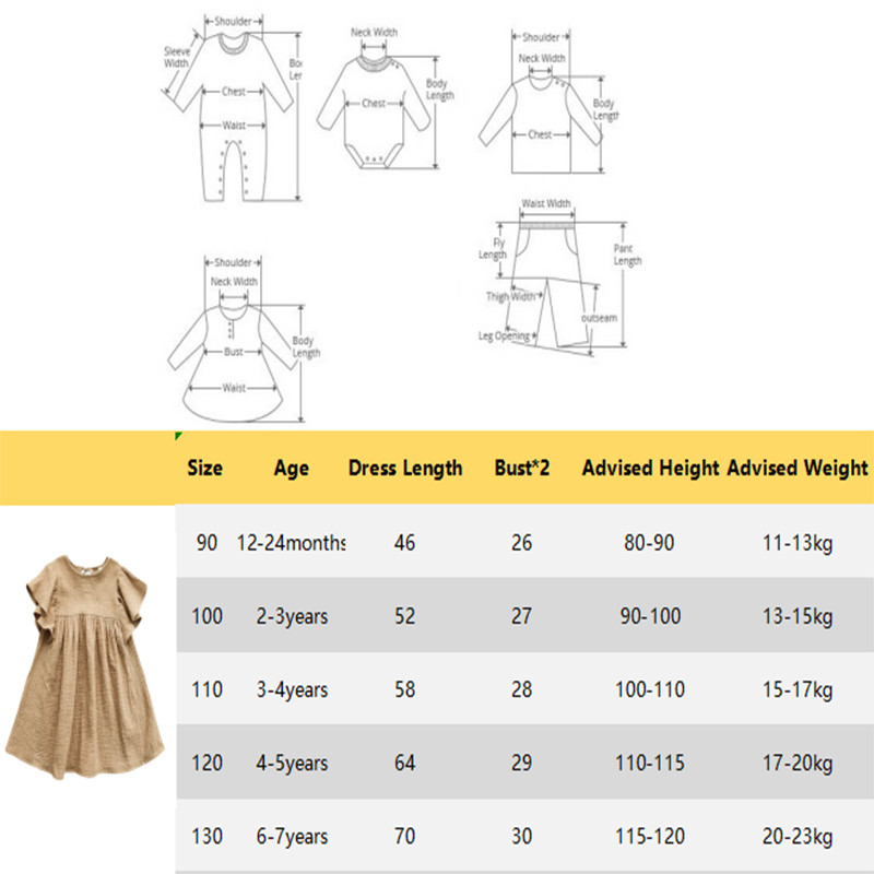 Rochie de stil nou 2024 pentru fetițe, haine ocazionale de vară pentru copii, culoare solidă, din bumbac, rochii de fustă, pentru copii de 12 m-7 ani