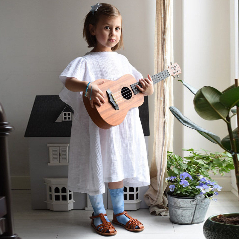 Rochie de stil nou 2024 pentru fetițe, haine ocazionale de vară pentru copii, culoare solidă, din bumbac, rochii de fustă, pentru copii de 12 m-7 ani