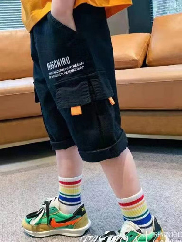 Hlače za dječake Nove dječje ljetne sportske pletene hlače za dječake Široke modne kratke hlače u stilu 4.5 6.7.8.9.10.11.12.13.14 godina