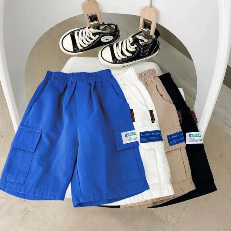 Kratke hlače za dječake 2023. Ljetne dječje široke hlače za dječake tinejdžere Ležerne tanke Cargo kratke hlače s više džepova Dječje pamučne hlače