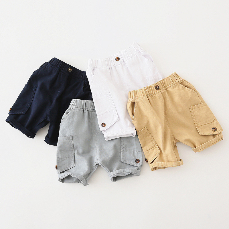 Kabatas Zēniem Kravas Šorti Vasaras Līdz ceļgaliem Toddler Bikses Kokvilnas Bērni Bērnu Apģērbi