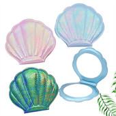 Korpusa formas aplauzuma spogulis abpusējs 2X palielināms tualetes salokāmais lāzers, mini kabatas kosmētiskais spogulis rokām, kompakts skaistumkopšanas spogulis