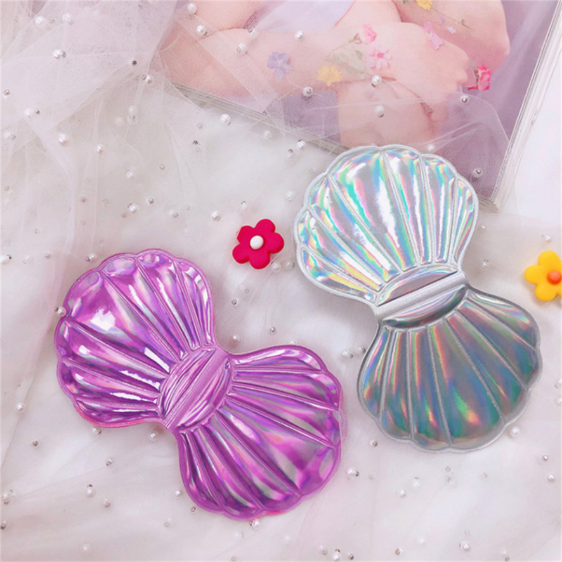 Korpusa formas aplauzuma spogulis abpusējs 2X palielināms tualetes salokāmais lāzers, mini kabatas kosmētiskais spogulis rokām, kompakts skaistumkopšanas spogulis