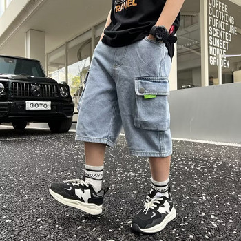 Παιδικά ρούχα για αγόρι τζιν Παιδικό παντελόνι έφηβος για αγόρια καλοκαιρινά ρούχα Νέα παιδικά εφηβικά παντελόνια για αγόρια Σορτς φαρδιά τζιν