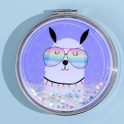 Quicksand Smink Kerek Tükör Aranyos Lányos Rajzfilm Kétoldalas Tükör Hordozható sminktükör Kreatív lakberendezési kiegészítők