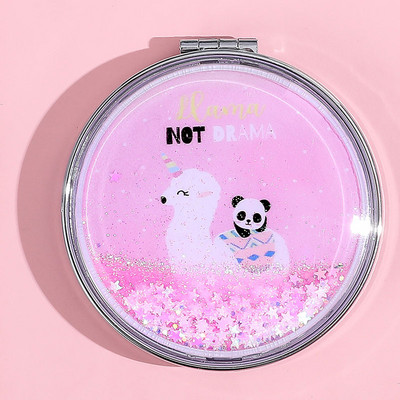 Quicksand Smink Kerek Tükör Aranyos Lányos Rajzfilm Kétoldalas Tükör Hordozható sminktükör Kreatív lakberendezési kiegészítők