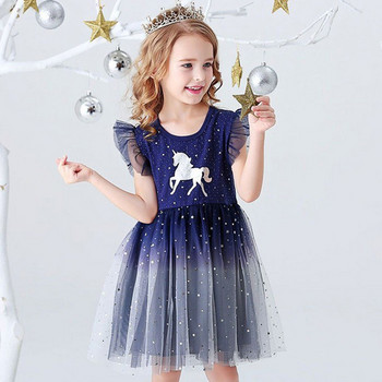 2024 Νέα Κοριτσίστικα Ρούχα Καλοκαιρινά Φορέματα Πριγκίπισσας Κοντό μανίκι Βαμβακερό Παιδικό Φόρεμα Μονόκερος Κοριτσίστικα Φορέματα Παιδικά Ρούχα 3-8 ετών