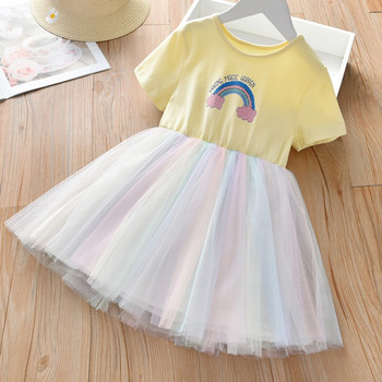2024 Νέα Κοριτσίστικα Ρούχα Καλοκαιρινά Φορέματα Πριγκίπισσας Κοντό μανίκι Βαμβακερό Παιδικό Φόρεμα Μονόκερος Κοριτσίστικα Φορέματα Παιδικά Ρούχα 3-8 ετών
