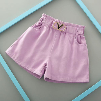2-14 év közötti nyári tipegő gyerekek baba lány rövidnadrágok lányok tömör 4 színű magas elasztikus derekú V- rövid nadrág gyerekeknek
