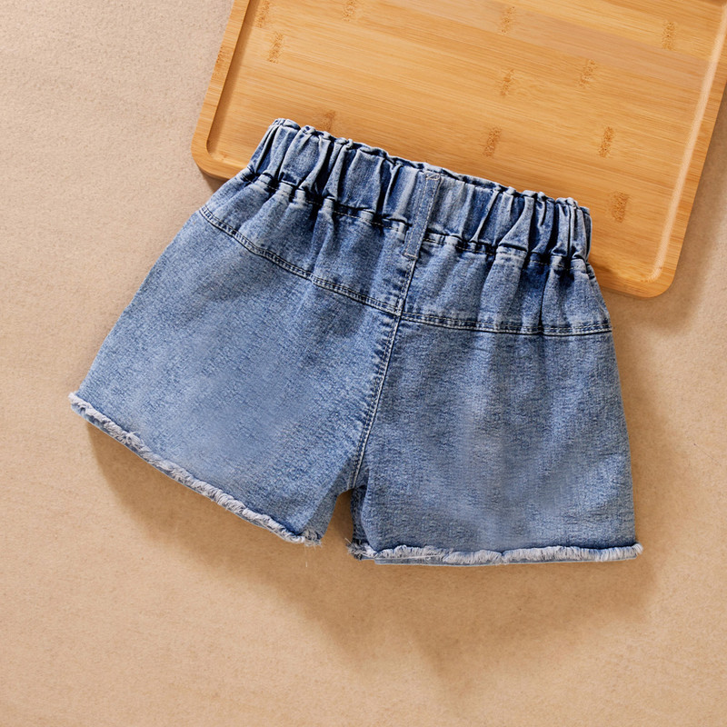 1 gab. Bērni Zīdaiņi Meitenes Džinsi Apģērbi Bikses Maziem bērniem Zīdaiņiem Meiteņu Šorti Džinsu Bikses Bērni Valkā 4-11
