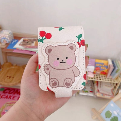 Защитна чанта за червило с огледало Mini Little Bear Кутия за съхранение на професионална козметика Cute Cartoon Makeup Collection Bag Girl