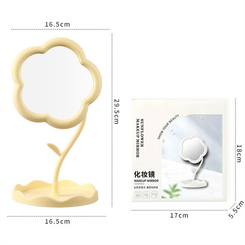 Stolno ogledalo za šminkanje s nakitom Dodaci za kosu Pladanj Ogledalo u obliku suncokreta Ogledalo visoke rezolucije Kućni dekor Novo