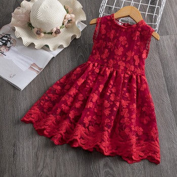 Ανοιξιάτικα Παιδικά Φορέματα για Κορίτσια Δαντελένια Χριστουγεννιάτικα Ρούχα Κοριτσιού Κόκκινο Τούλι Πάρτι Πριγκίπισσα Επίσημο Φόρεμα Παράνυμφος
