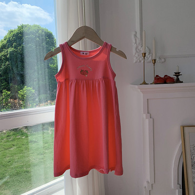 Ikdienas meiteņu kleita ar augļu apdruku Vasaras kleitas Bērnu apģērbi Korejas stila ikdienas kleita Apģērbs Sweet Girl Pidžamas Mājas apģērbs