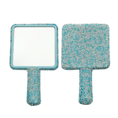 Női smink kompakt tükör tapadó gyémánt kézi tükör ABS Divatos csúcsminőségű szépség fogantyú tükör kozmetikai tükör