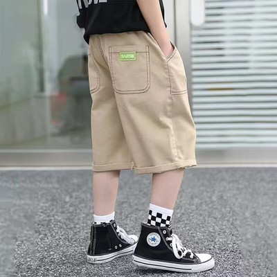 Vasaras zēnu kokvilnas šorti ikdienas ikdienas zilas sporta īsās bikses High Street Fashion Bērnu apģērbi Zēnu Bikses Jaunums 2024