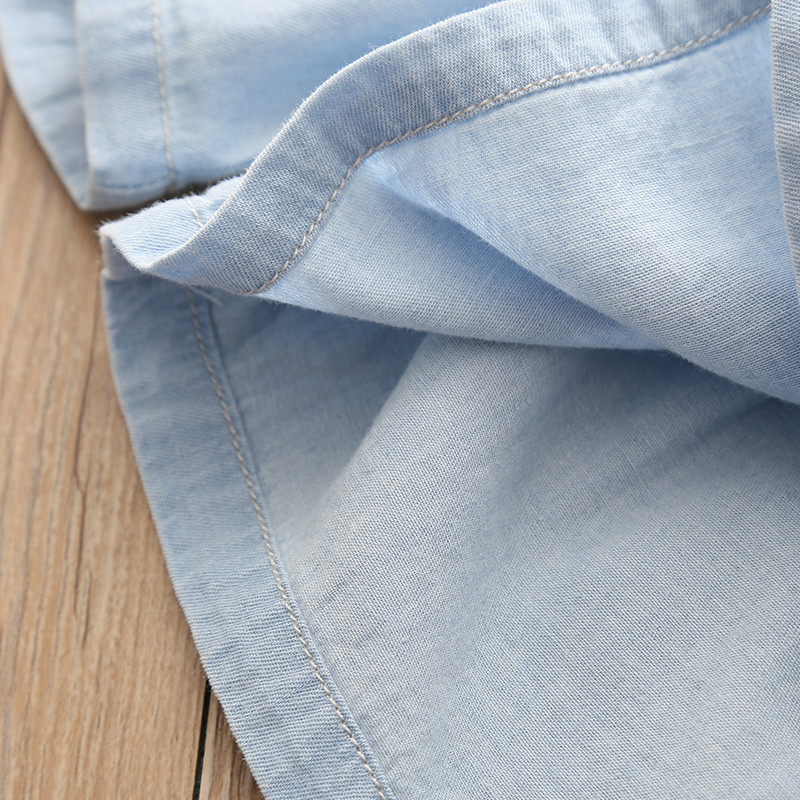 2024. gada karstā vasaras mode Jaunums 3 4 5 6 7 8 9 10 11 12 gadi, mazulis, bērns, vienkrāsains, kokvilna, brīvi bērni, meitenēm, džinsa šorti ar jostu